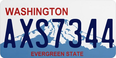 WA license plate AXS7344