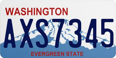 WA license plate AXS7345