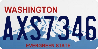 WA license plate AXS7346