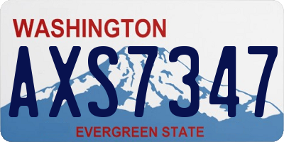 WA license plate AXS7347