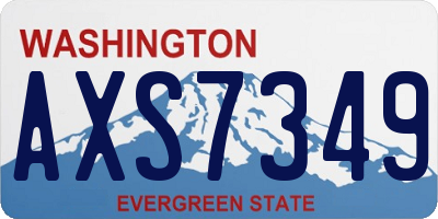 WA license plate AXS7349