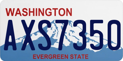 WA license plate AXS7350
