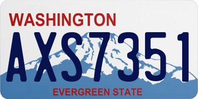 WA license plate AXS7351