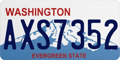 WA license plate AXS7352