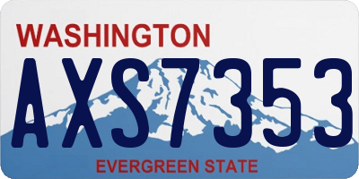 WA license plate AXS7353