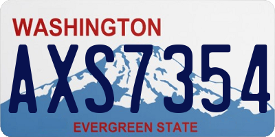 WA license plate AXS7354