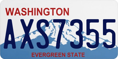 WA license plate AXS7355