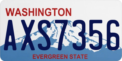 WA license plate AXS7356