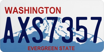 WA license plate AXS7357