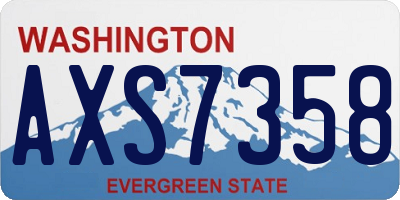 WA license plate AXS7358