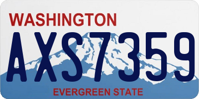 WA license plate AXS7359