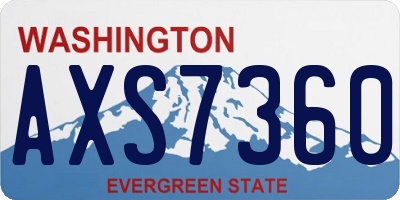 WA license plate AXS7360