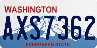 WA license plate AXS7362