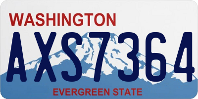 WA license plate AXS7364