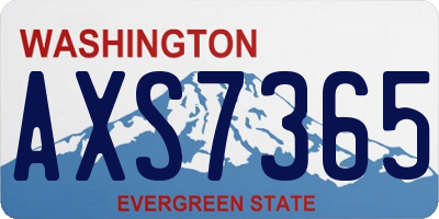 WA license plate AXS7365