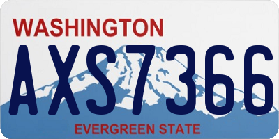 WA license plate AXS7366