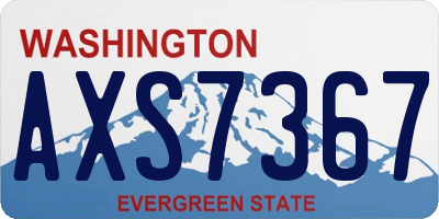 WA license plate AXS7367