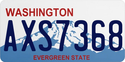 WA license plate AXS7368