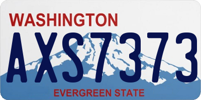 WA license plate AXS7373