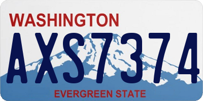 WA license plate AXS7374