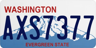 WA license plate AXS7377