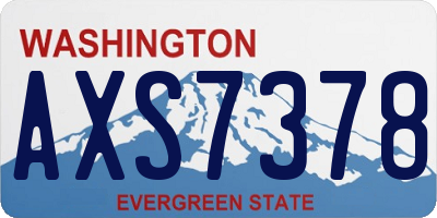 WA license plate AXS7378