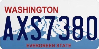 WA license plate AXS7380