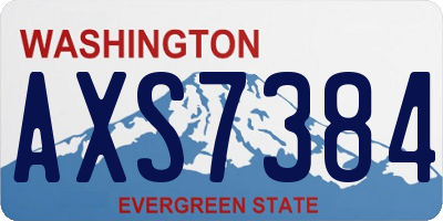 WA license plate AXS7384