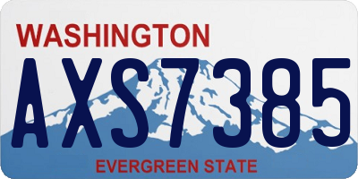WA license plate AXS7385