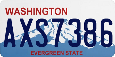 WA license plate AXS7386