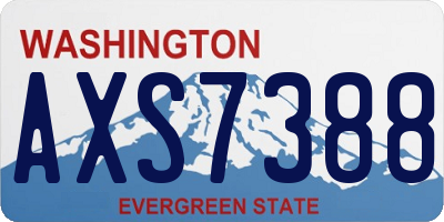 WA license plate AXS7388