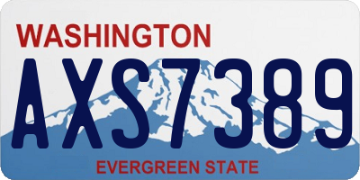 WA license plate AXS7389