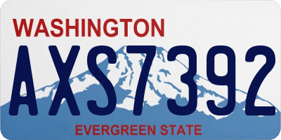 WA license plate AXS7392