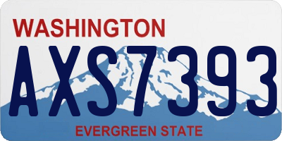 WA license plate AXS7393