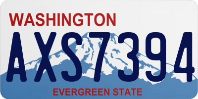 WA license plate AXS7394