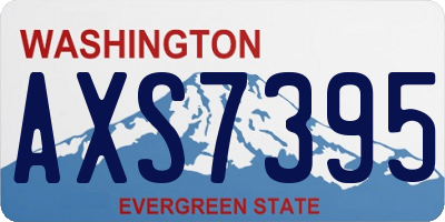 WA license plate AXS7395