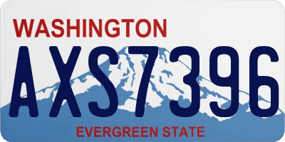 WA license plate AXS7396