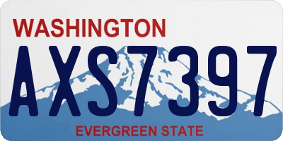 WA license plate AXS7397