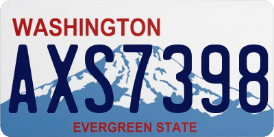 WA license plate AXS7398