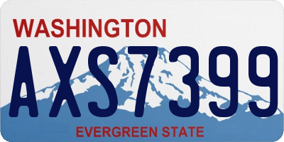 WA license plate AXS7399