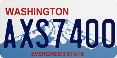 WA license plate AXS7400