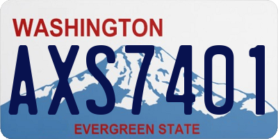 WA license plate AXS7401