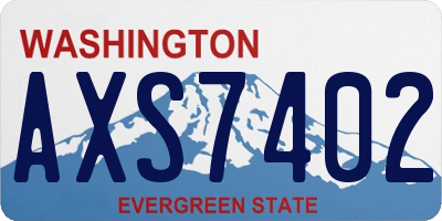 WA license plate AXS7402