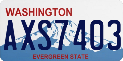 WA license plate AXS7403