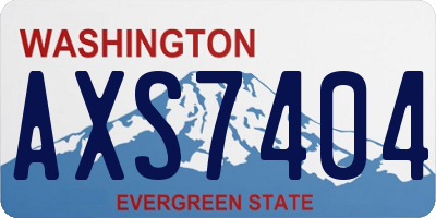 WA license plate AXS7404