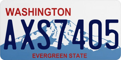 WA license plate AXS7405