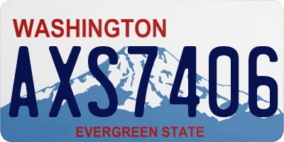 WA license plate AXS7406
