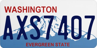 WA license plate AXS7407