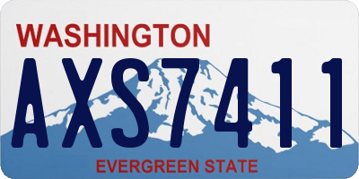 WA license plate AXS7411
