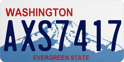 WA license plate AXS7417